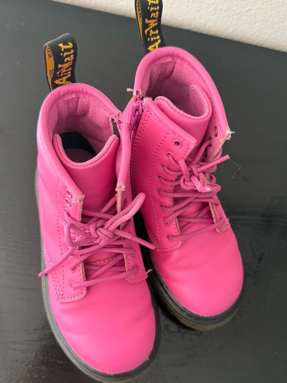 Dr. Martens Kids Bold Pink Lace-Up Combat Boots